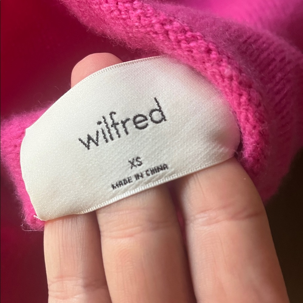 Wilfred Vibrant Pink Turtleneck Sweater small cashmere - Picture 4 of 6